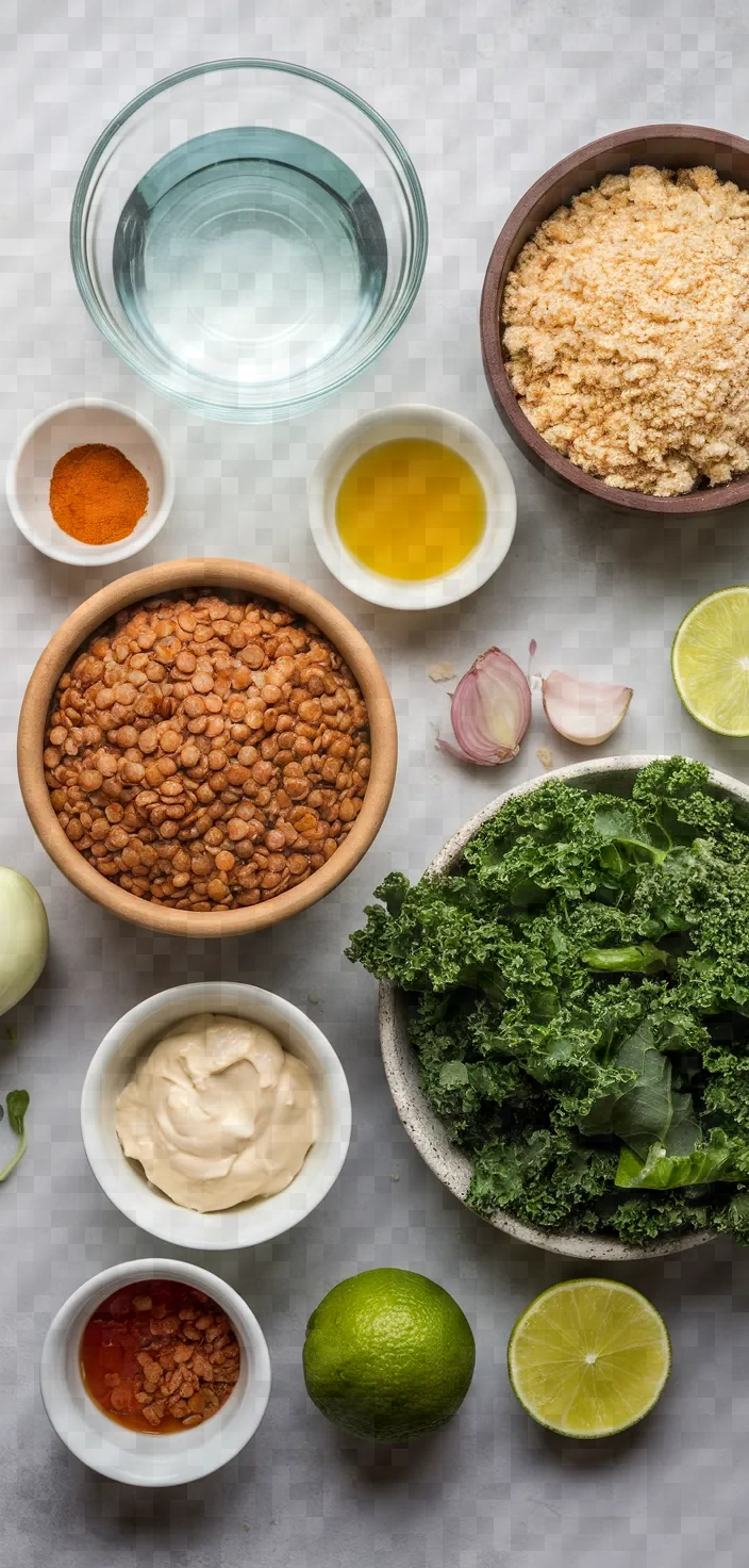 Ingredients photo for Amaranth Cakes W Lentils Kale Chipotle Aioli Recipe