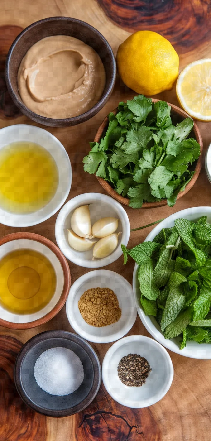 Ingredients photo for Green Tahini Sauce Recipe