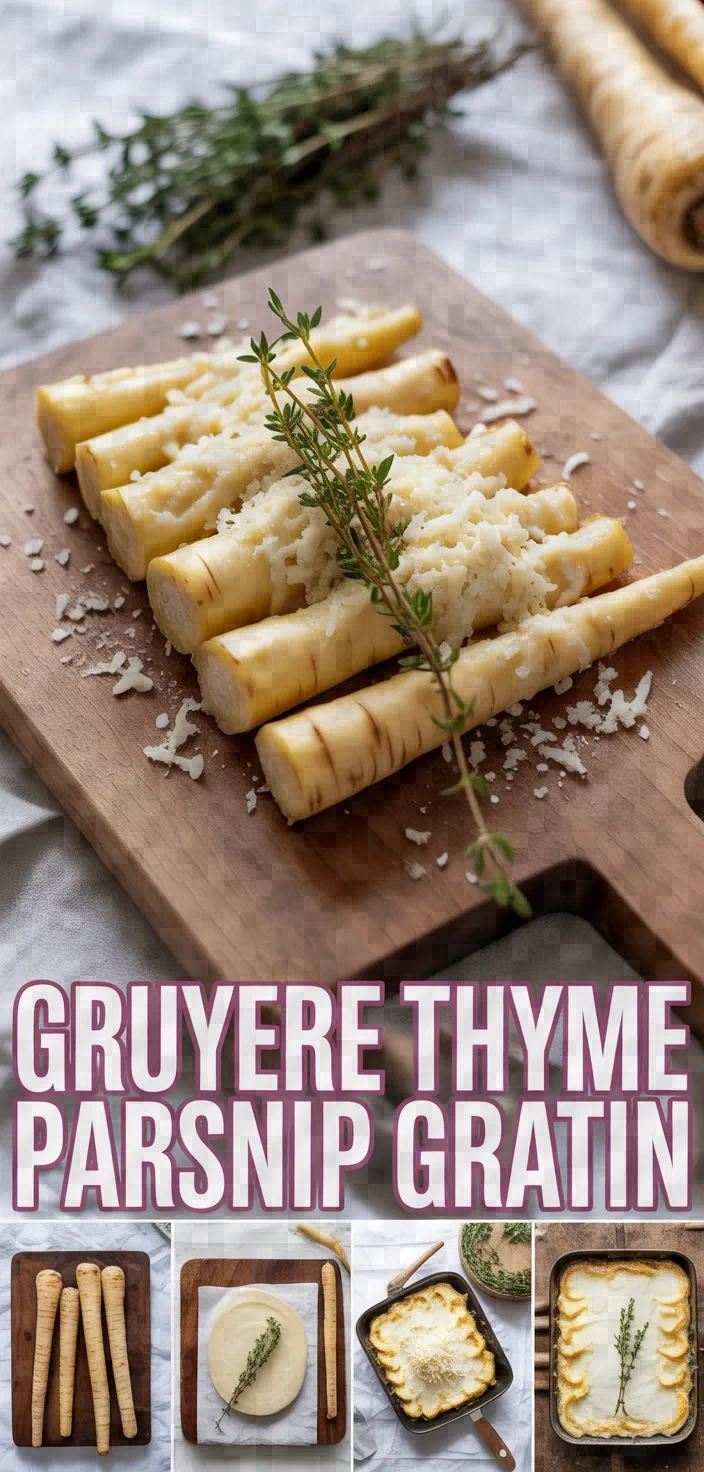 A photo of Parsnip Gratin With Gruyere And Thyme Recipe