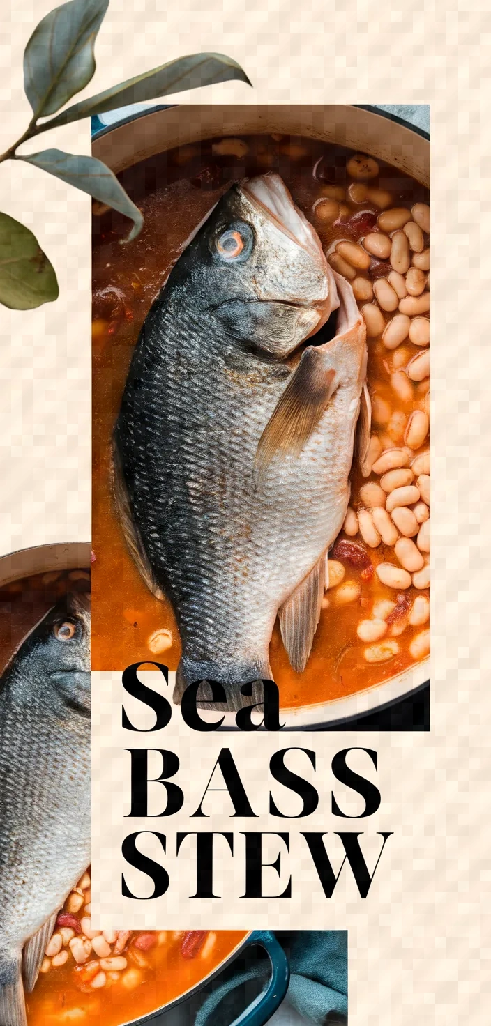 A photo of Sea Bass With Cannellini Bean Stew Recipe