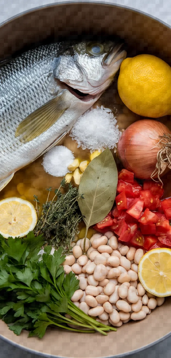Ingredients photo for Sea Bass With Cannellini Bean Stew Recipe