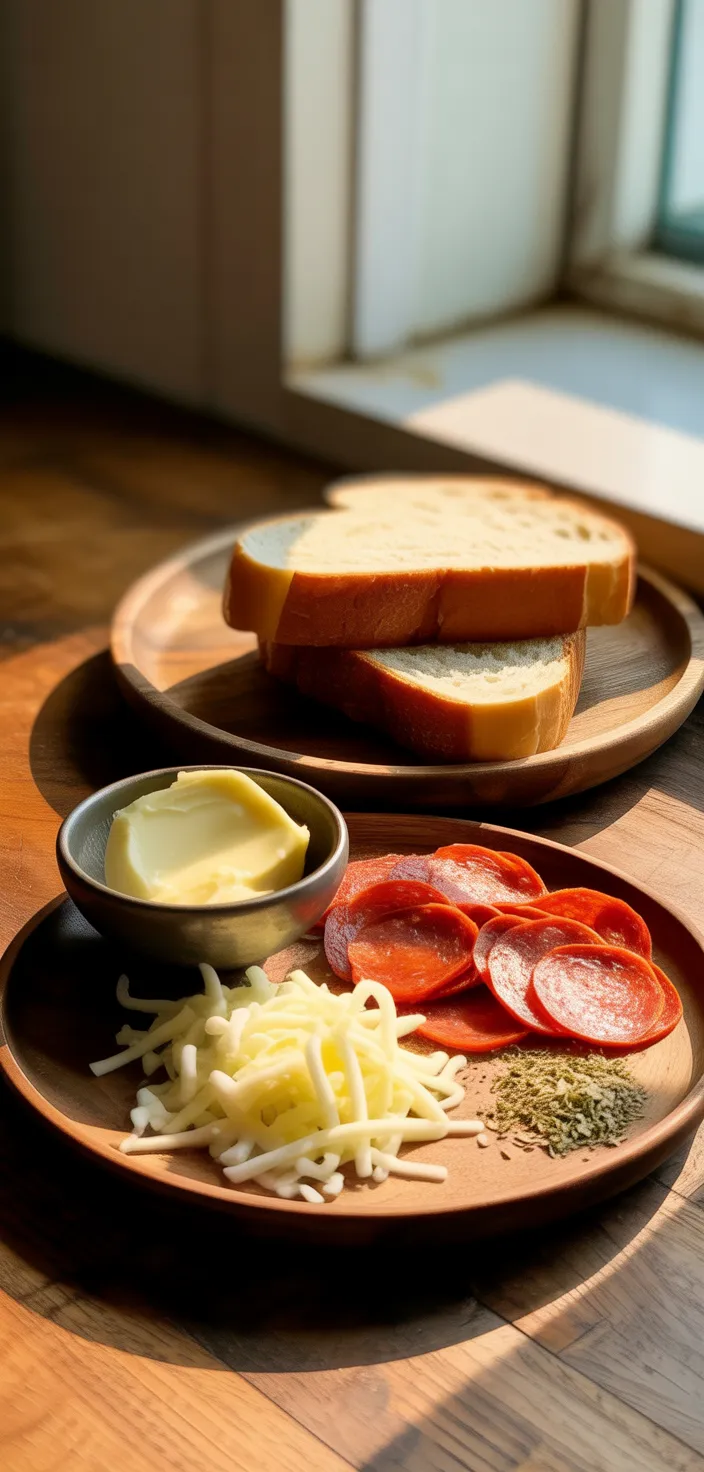 Ingredients photo for Pepperoni Pizza Grilled Cheese Recipe