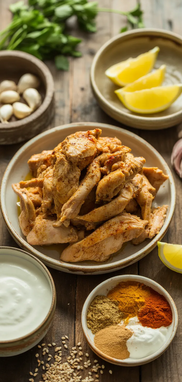 Ingredients photo for Spicy Chicken Shawarma Recipe: Mid East Flavor