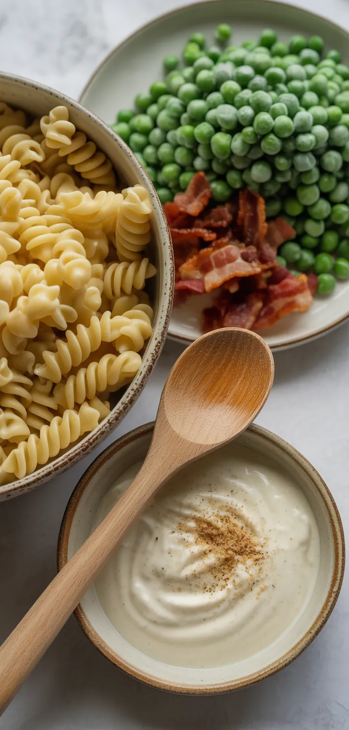 Ingredients photo for Creamy Pasta Salad Recipe