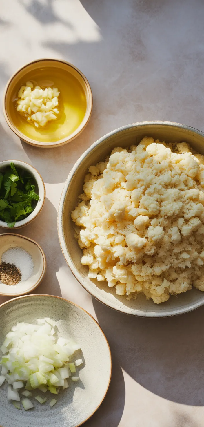 Ingredients photo for Garlic Butter Cauliflower Rice Recipe