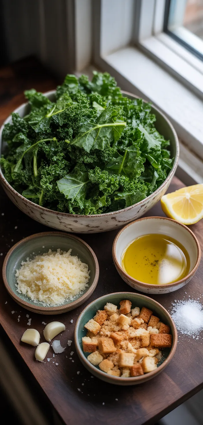 Ingredients photo for Lemon Parmesan Kale Salad Recipe