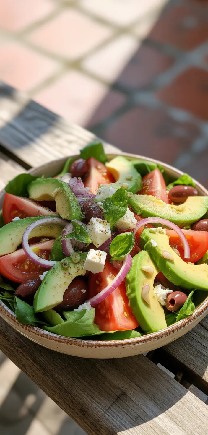 Ingredients photo for MEDITERRANEAN DIET APPROVED! GREEK SALAD WITH AVOCADO Recipe