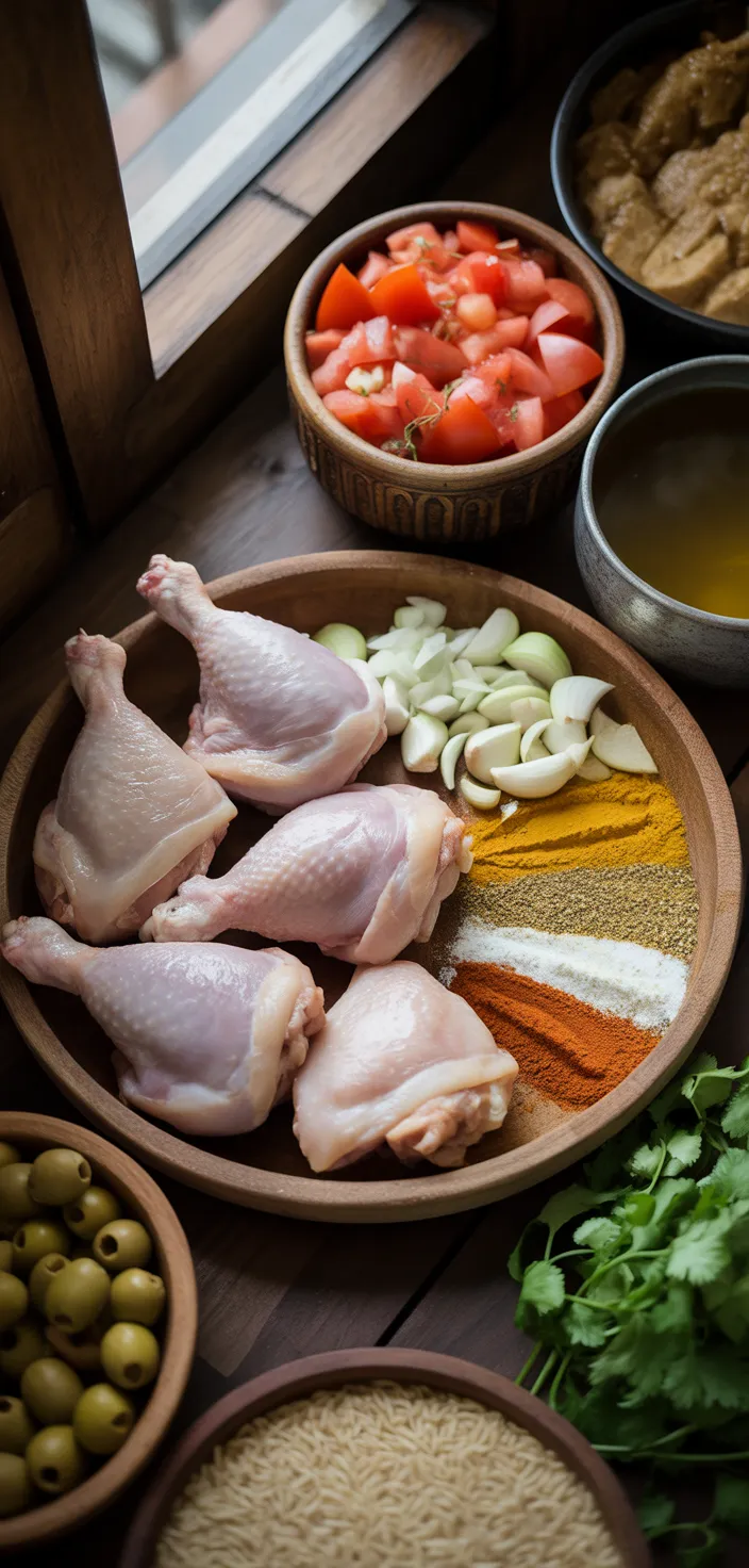 Ingredients photo for Moroccan Chicken & Rice Recipe