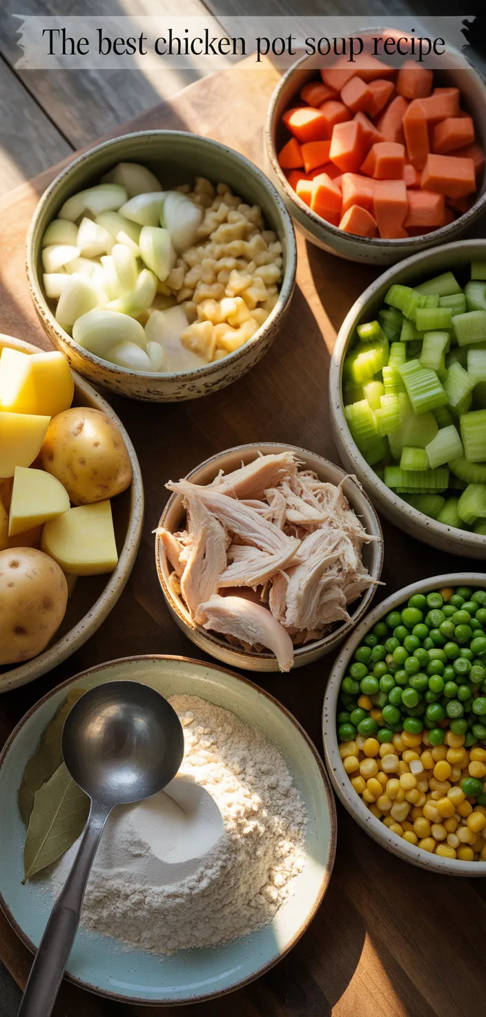 Ingredients photo for (The BEST) Chicken Pot Pie Soup Recipe