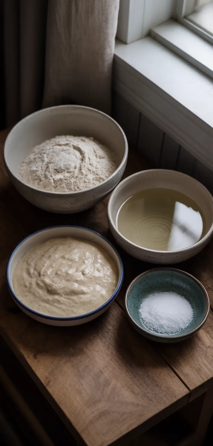 Ingredients photo for The Simplest Sourdough In A Dutch Oven Recipe