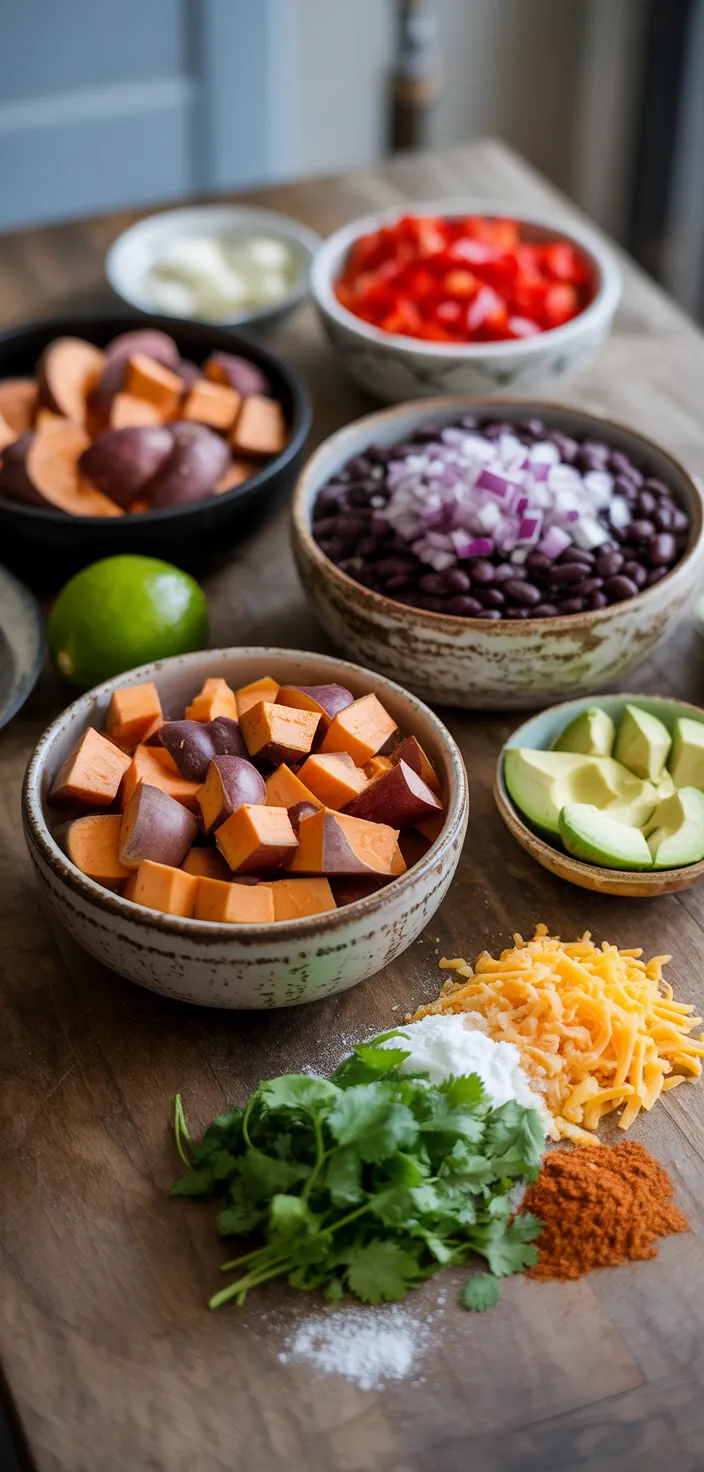 Ingredients photo for Vegetarian Quesadillas With Black Beans And Sweet Potato Recipe