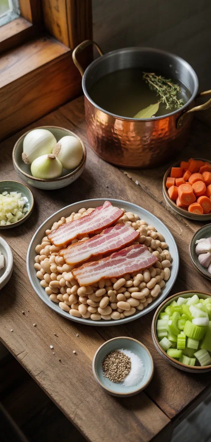 Ingredients photo for White Bean Soup With Bacon Recipe