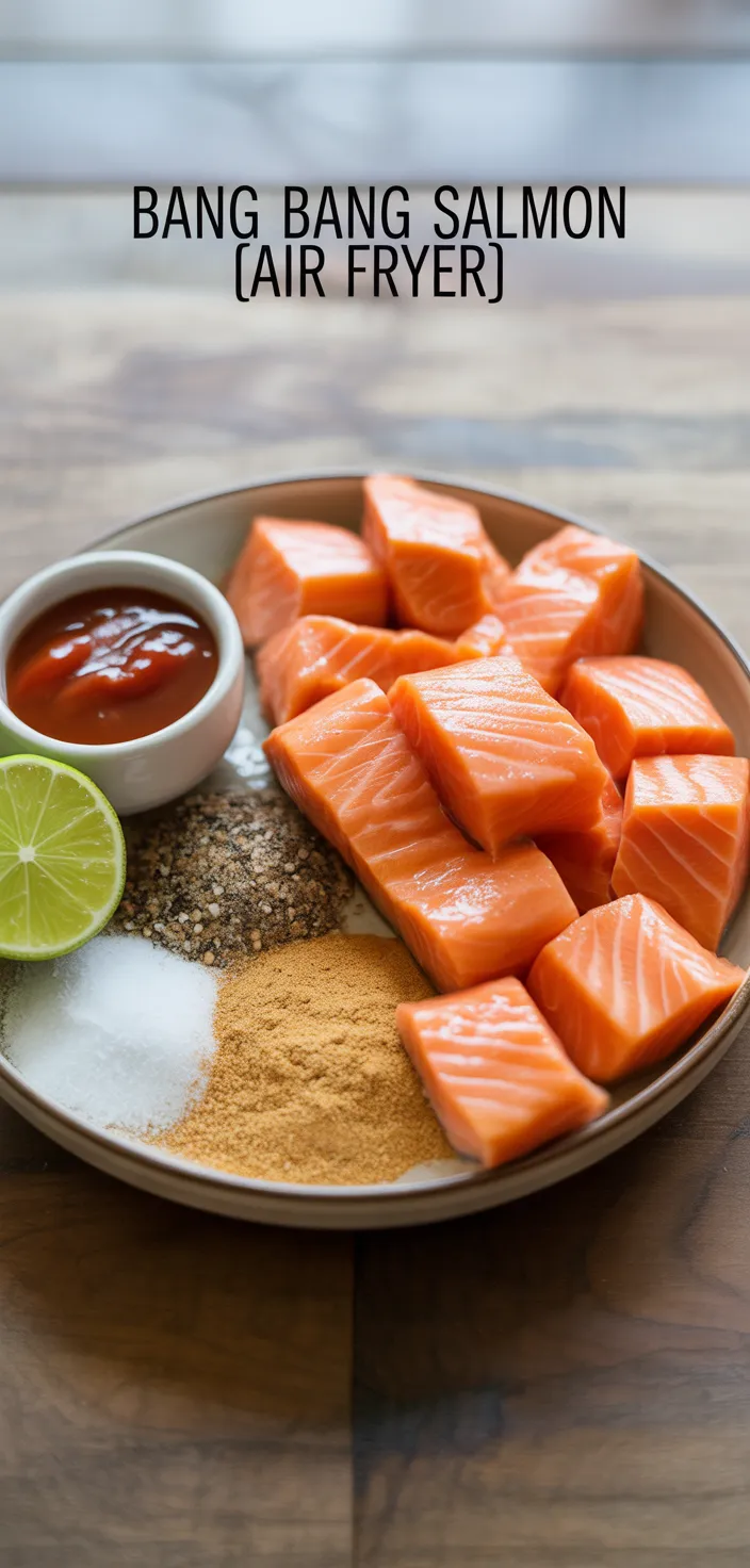 Ingredients photo for Bang Bang Salmon {Air Fryer} Recipe