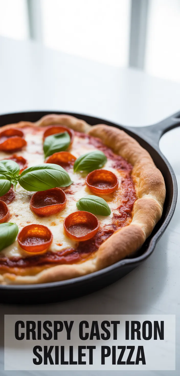A photo of CRISPY Cast Iron Skillet Pizza Recipe