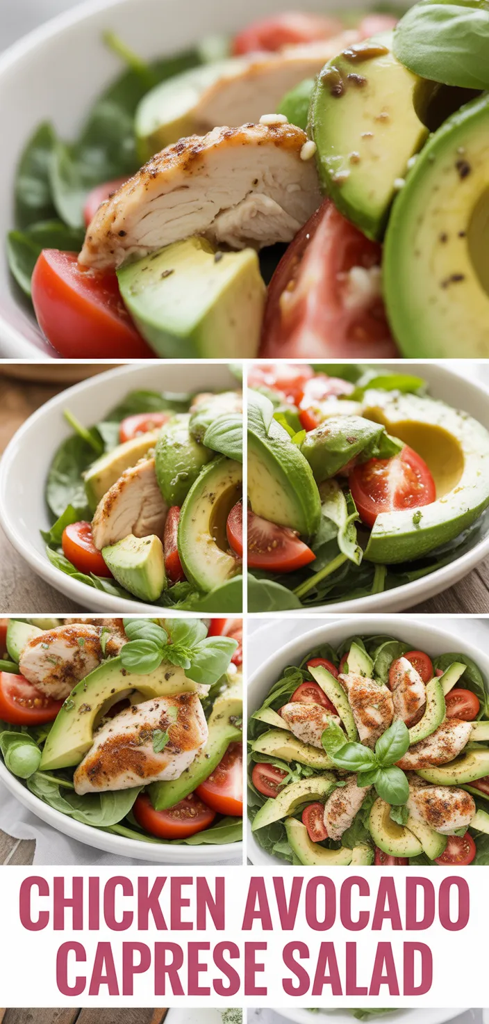 A photo of Chicken Avocado Caprese Salad Recipe