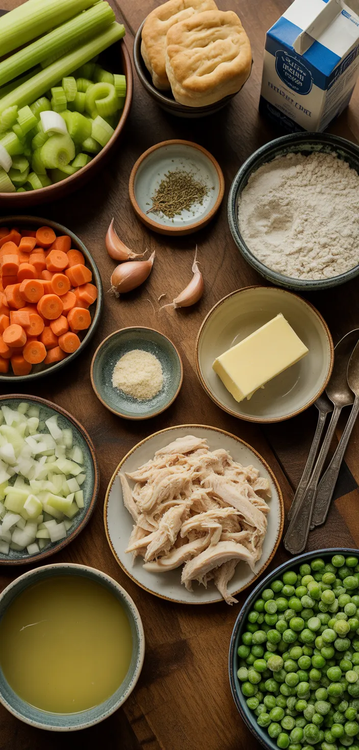Ingredients photo for Easy Chicken Pot Pie With Biscuits Recipe