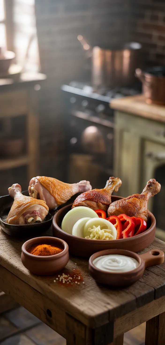 Ingredients photo for Hungarian Chicken Paprikash (Csirkepaprikás) – Unsophisticook Recipe