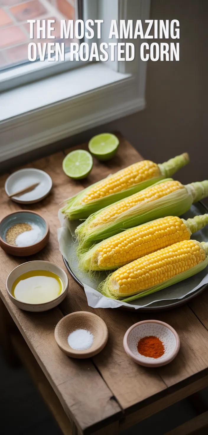 Ingredients photo for The Most Amazing Oven Roasted Corn Recipe