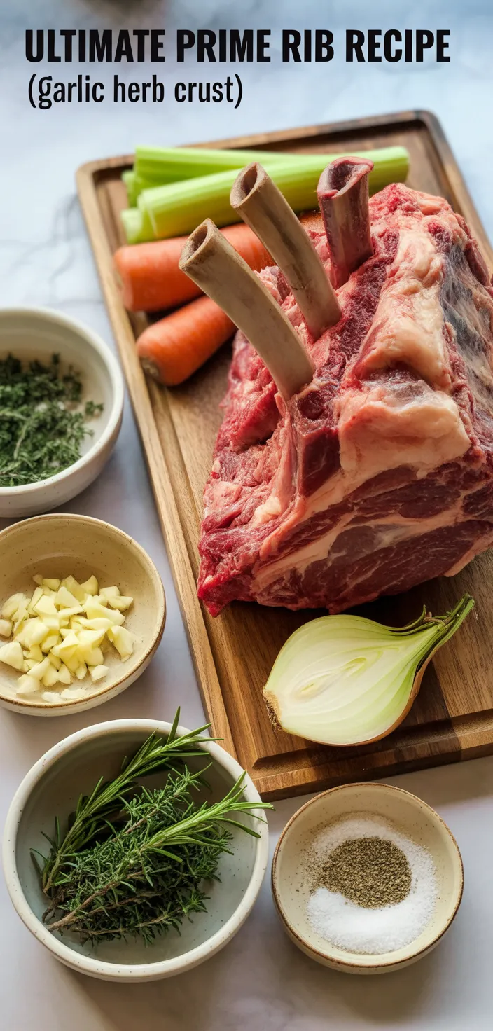 Ingredients photo for Ultimate Prime Rib Recipe (Garlic Herb Crust)