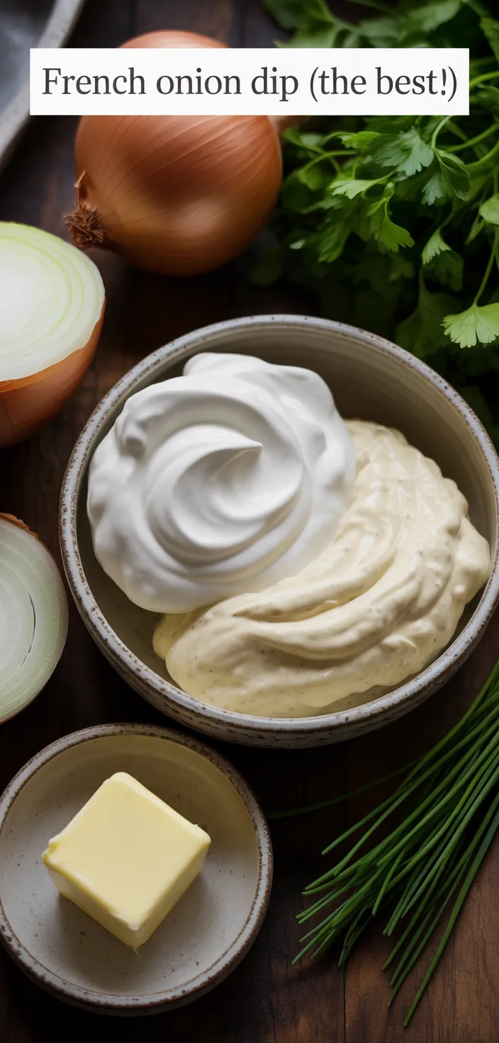 Ingredients photo for French Onion Dip (The Best!) Recipe