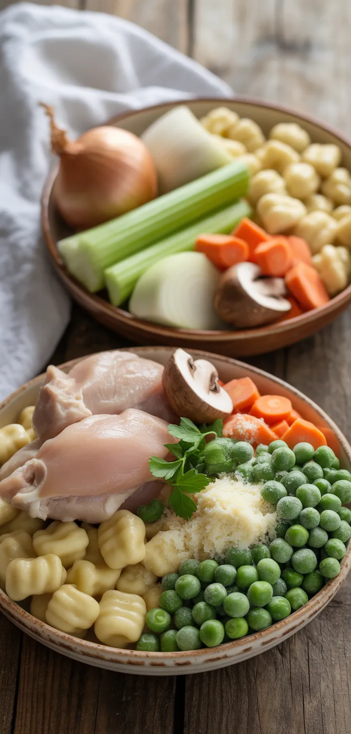 Ingredients photo for One Pot Gnocchi Chicken Pot Pie Recipe